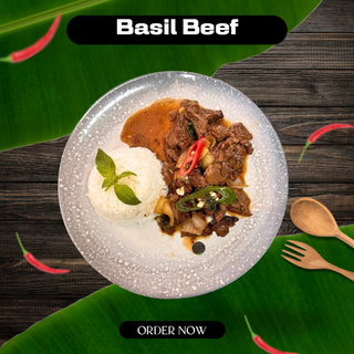 Stir-fried basil beef