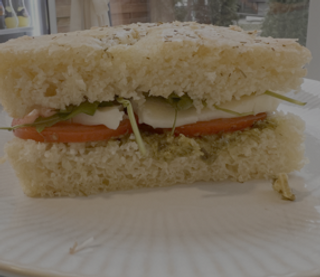 Vegan caprese focaccia