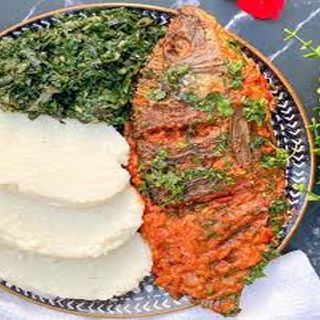 Large fish tilapia with ugali