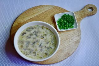 Сырный суп с курицей и грибочками