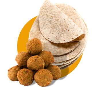 Tomato falafel tortilja