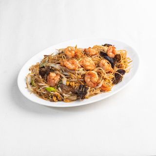 Massa Chinesa de Arroz com Gambas