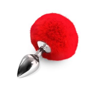 Металева Анальна Пробка М Art Of Sex - Metal Butt Plug Rabbit Tail Red