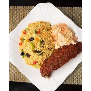 Fried Rice plantain coleslaw & turkey