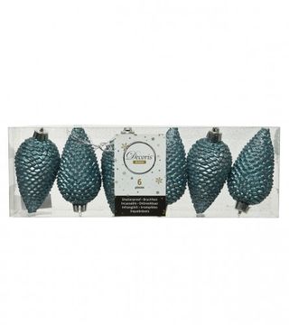 (209351) Ukras za jelku šišarka 4,5x8cm plava 6/1 28662