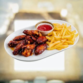 Chicken wings and Fries