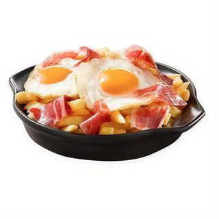 Huevos rotos con Jamón Ibérico
