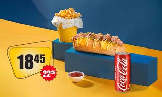 კომბო სპეც ჰოთ-დოგი ყველის სოუსით