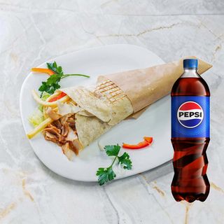 Kebab na cienkim lawasz + Pepsi 500ml