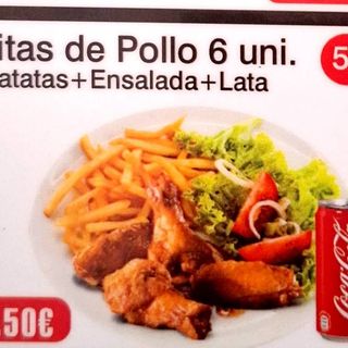 Menú Alitas De Pollo (6 Uds.)