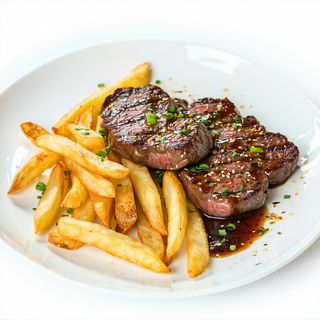 Escalopa de ternera con patatas fritas