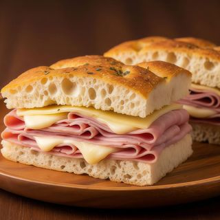 Focaccia de jamón York y queso