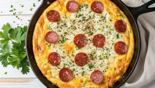 Fittata con gorgonzola & salami