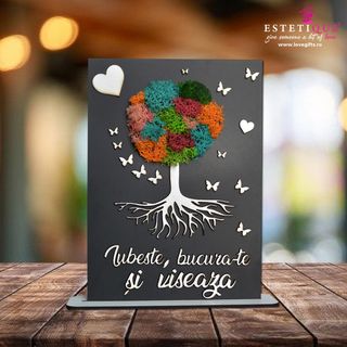 Tablou copacul vietii cu licheni + gravura