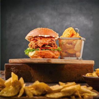 Crunchy Buffalo Chicken Burger