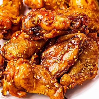 Barbecue and teriyaki wings