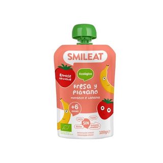 Pouch de Fresa y Platano Ecológico Smileat 100 Gr.