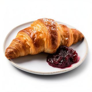 Croissant Casero De Mantequilla Y Mermelada