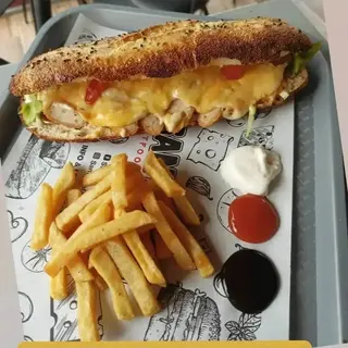 Ciabata pannee mozzarella Gruyere