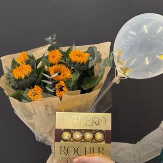 Combo GIFT თაიგული + ფერეროს შოკოლადი+ ბუშტი(არაჰელიუმი)