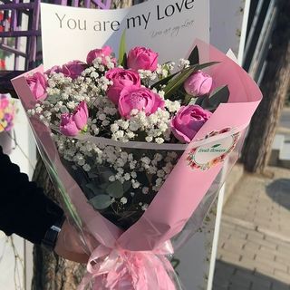 პიონისებური ვარდების თაიგული you are my love 