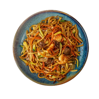 Tallarines Fritos Con Tres Delicias