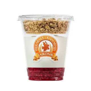 Jogurt z truskawką, maliną i granolą
