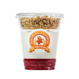 Jogurt z truskawką, maliną i granolą