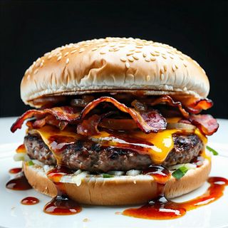 40 hamburger pancetta cipolle caramellate salsa piccante