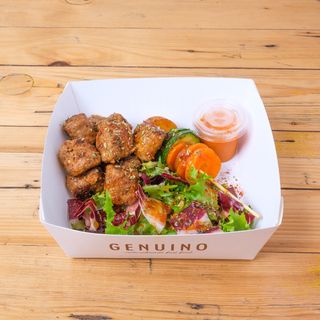 Polpettine di manzo e spiedino di verdura