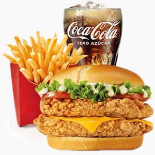 Menú hamburguesa de filete de pollo doble