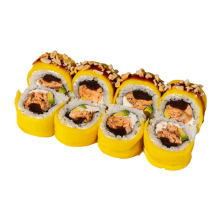 Roll Mango with baked salmon