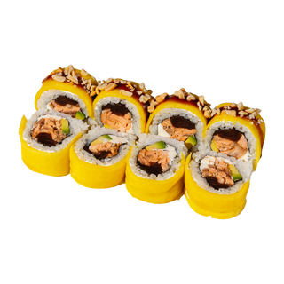 Roll Mango with baked salmon