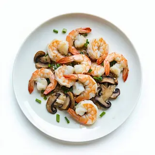 Gambas Con Champiñones