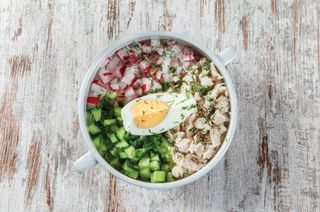 Մածնաբրդոշ Հավով, Թանով