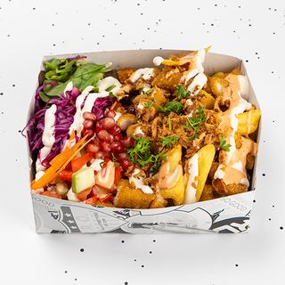 Crispy Chicken Over Fries