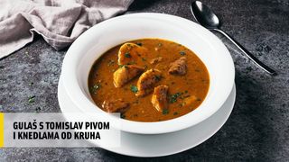 Gulaš s Tomislav pivom i knedlama od kruha