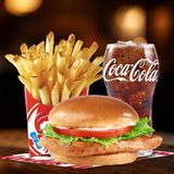 გრილზე შემწვარი ქათმის ბურგერის კომბო