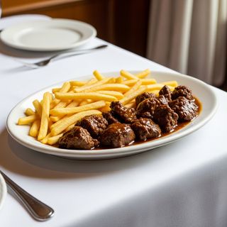 ½ chips 1/2 rice & Liver