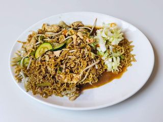 Makaron cienki z kurczakiem