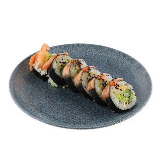 Zapiekany łosoś teriyaki z krewetkami w tempurze