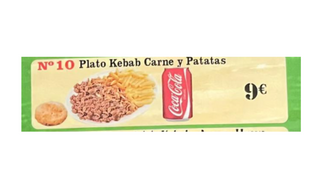 Nª10 Plato kebab carne +patatas fritas