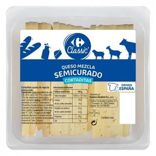 Queso De Mezcla Semicurado Ya Cortado Carrefour Classic Cuña De 250 G