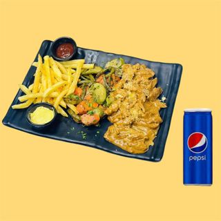  Eminces de Poulet + 2 accompagnements + Soda