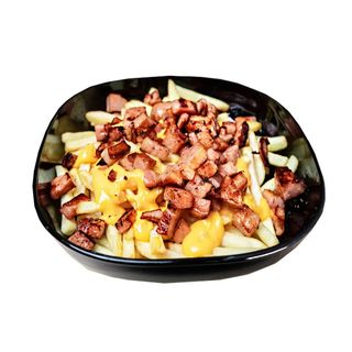 Batata Frita com Cheddar e Bacon