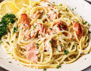 Pasta con salmón