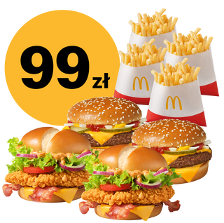 2x McRoyal® + 2x McCrispy Supreme Bekon + 4x Frytki małe