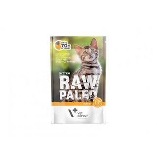Hrana umeda pentru pisici, Raw Paleo Kitten, carne de curcan 100 g