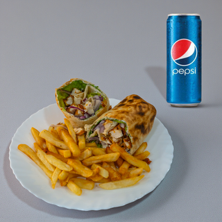 Pileći štapići u tortilji + Pepsi 0.33l