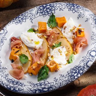 Карамелизированная тыква/ Dovleac caramelizat cu burrata și prosciutto